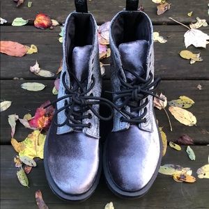 Doc Martens Velvet Grey Boots